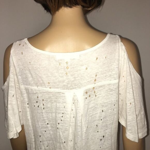 Olivaceous -- Cold Shoulder Linen Blend Top or Coverup - Picture 13 of 16